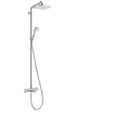 Hansgrohe Croma E280 showerpipe: m. mitigeur thermostatique bain m. 1 jet pomme de tête m. 3 jets douchette multi et flexible de douche 160cm chrome SW297546