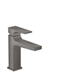 Hansgrohe Metropol 110 wastafelkraan - 18.4cm hoog - push open waste - voorsprong 13.5cm - brushed black chrome (antraciet) SW297566