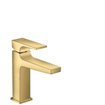 Hansgrohe Metropol 110 wastafelkraan - 18.4cm hoog - push open waste - voorsprong 13.5cm - polished gold (goud) SW297582