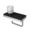 Geesa Frame Toiletrolhouder met planchet en (LED licht)houder Zwart / Chroom SW334424