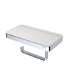 Geesa Frame Porte-papier toilette avec tablette Blanc / Chrome SW334322