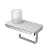 Geesa Frame Collection Porte-papier toilette avec tablette 18x10.8cm blanc avec support LED chrome SW334367