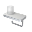 Geesa Frame Porte-rouleau de papier toilette avec tablette et support (lumière LED) Blanc / Chrome SW334367