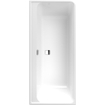 Villeroy & Boch Collaro baignoire d'angle semi-autoportante - 180x80cm - rectangulaire angle gauche trop-plein noir mat Acrylique Blanc Brillant SW354249