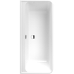 Villeroy & Boch Collaro baignoire semi-autoportante semi-autoportante - 180x80cm - rectangulaire trop-plein chrome Acrylique Blanc Brillant SW354245