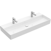 Villeroy & Boch Memento 2.0 lavabo - dessous meulé 120x47cm - avec trop-plein 2 trous de robinet ceramic+ blanc SW336067