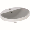 Geberit VariForm lavabo à poser ovale avec plage de robinetterie avec trop-plein 55x45x17.8cm blanc 500720012 SW417310