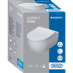 Geberit Icon Set de WC suspendu à fond creux Sans bride avec Siège de WC Blanc SW398979