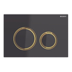 Plaque de commande Geberit Sigma50 - chasse d'eau à 2 boutons - rond - laiton/noir SW420768