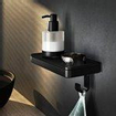 Geesa Frame Zeepdispenser met planchet en handdoekhaak Zwart SW451883