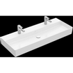 Villeroy & Boch Memento 2.0 lavabo - dessous rectifié 120x47cm - sans trop-plein 2 trous de robinet ceramic+ blanc SW358465