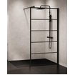Douche à l'italienne Novellini Kuadra 120 ver.117-120 motif rayures noir mat SW160079