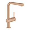 GROHE Minta Mitigeur de cuisine bec L avec mousseur extractible Dual Spray Warm sunset brossé (cuivre) SW354658