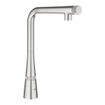 GROHE Zedra Mitigeur de cuisine - haut - bec en L extensible - supersteel brossé SW392215