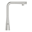 GROHE Zedra Mitigeur de cuisine - haut - bec en L extensible - supersteel brossé SW392215