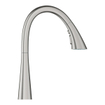 GROHE Zedra Mitigeur de cuisine - bec en C extensible - supersteel brossé SW479451