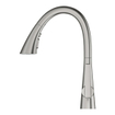 GROHE Zedra Mitigeur de cuisine - bec en C extensible - supersteel brossé SW479451