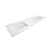 Royal Plaza Intent wastafel 120x45x1.5cm 0 kraangaten 2 wasbakken solid surface mat wit SW477369