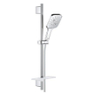 GROHE Rainshower Smartactive 130 Cube Ensemble barre de douche - 60cm - douchette à main carrée - 3 types de jets - flexible de douche lisse - avec porte-savon - chrome SW452828