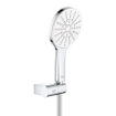 GROHE Rainshower SmartActive 130 Ensemble de douchette - 3 types de jet - rond - avec support - réglable - flexible lisse - 150 cm - chrome/moonwhite SW472425