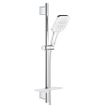 GROHE Rainshower SmartActive 130 Cube Glijstangset - 60cm - vierkante handdouche - 3 straalsoorten - gladde doucheslang - met zeepschaal - chroom/moon white SW472305