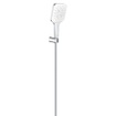 GROHE Rainshower SmartActive 130 Cube Set de douchette à main - 3 types de jets - carré - avec support - flexible lisse - 150cm - chrome/moon white SW472368