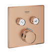 Grohe Grohtherm SmartControl Mitigeur thermostatique encastré - 3 boutons - carré - brushed warm sunset SW439053