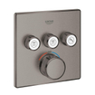 Grohe Grohtherm SmartControl Inbouwthermostaat - 4 knoppen - vierkant - brushed hard graphite SW439023