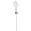GROHE Rainshower SmartActive 130 Set de douchette - 3 types de jets - rond - avec support - flexible lisse - 150cm - chromé/moon white SW472430