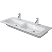 Duravit Me by starck double lavabo 130x49cm sans trou de robinet avec trop-plein blanc SW527379