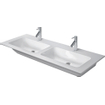 Duravit Me by starck Double vasque - 130x49cm - sans trou de robinet - avec trop-plein - blanc SW527379