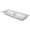 Duravit Me by starck Double vasque - 130x49cm - sans trou de robinet - avec trop-plein - blanc SW527379