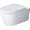 Toilettes suspendu Duravit Starck Me à fond creux sans bride avec HygienGlaze 37x57cm avec fixation dissimulée blanc mat SW358222