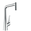 Hansgrohe Metris mitigeur monocommande de cuisine 320 avec douchette extractible 2 jets, chromé SW528963