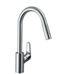 Hansgrohe Focus mitigeur monocommande de cuisine 240 avec douchette extractible, chromé SW529003