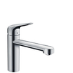 Hansgrohe M42 M4221-H120 Mitigeur de cuisine 1 trou CoolStart EcoClick avec bec pivotant à 360° chrome SW241701