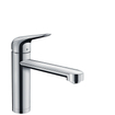 Hansgrohe M42 M423-H120 Mitigeur de cuisine 1 trou pour installation devant fenêtre avec bec pivotant 360° rabattable chrome SW241703