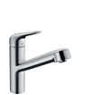 Hansgrohe M42 M427-H150 Mitigeur de cuisine 1 trou avec douchette extractible et bec pivotant à 120° chrome SW241708