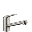 Hansgrohe M42 M421-H100 Mitigeur de cuisine 1 trou avec bec pivotant à 360° chrome SW241705