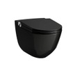 Laufen Cleanet RIVA Douche WC 35.5x60x61.5cm diepspoel incl. closetzitting met deksel en softclose keramiek glanzend zwart glans SW540985