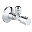 GROHE robinet d'arrêt d'angle à raccord compression avec bague d'étanchéité en téflon 1/2 x3/8 avec poignée métallique chromée SW32008