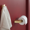 Geesa Shift Porte-papier toilette sans couvercle 20.2x3x7.7cm droite Or brossé SW641461