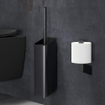 Geesa Shift brosse WC avec support 10.6x51.9x11.3cm (brosse et couvercle noir) métal noir brossé SW641520