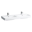 Laufen Pro s Lavabo pour meuble 130x46x17.5cm avec 2 trous de robinet et trop-plein avec LCC blanc 0083332