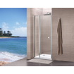 Royal Plaza Clever Porte pivotante 90x195cm avec paroi fixe, profilé chrome et verre clair avec Clean Coating SW64001