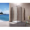 Royal Plaza Hendra Porte de douche pivotanmte - 120x195cm - paroi fixe - verre clair - clean - Chrome - DESTOCKAGE OUT12420