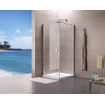 Royal Plaza Clever Porte pivotante 120x195cm avec paroi fixe, profilé chrome et verre clair avec Clean Coating SW64000