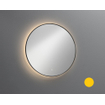 Miroir Royal Plaza Merlot 60x60cm Rond éclairage LED intégré IP44 Verre Or mat SW680315
