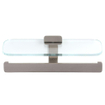 Geesa Shift Porte-papier toilette double avec tablette Inox brossé et verre transparent SW641397