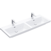 Villeroy & boch subway 3.0 lavabo de meuble 130x47x16.5cm rectangle 2 trous pour robinetterie 2 éviers sans trou de débordement pierre blanche mate céramique+ SW702142